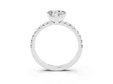 White gold Heart Cut Moissanite Solitaire Pavé Engagement Ring with Four-Prong Setting_15