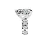 White gold Heart Cut Moissanite Solitaire Pavé Engagement Ring with Four-Prong Setting_17