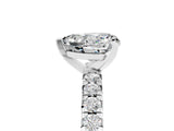 White gold Heart Cut Moissanite Solitaire Pavé Engagement Ring with Round Band and Prong Setting_17