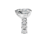 White gold Heart Cut Moissanite Solitaire Pavé Engagement Ring with Round Band and Prong Setting_71