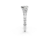 White gold Heart Cut Moissanite Solitaire Ring with Filigree Band and Four-Prong Setting_26