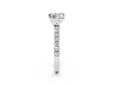 White gold Heart Cut Moissanite Solitaire Ring with Pavé Accents and Four-Prong Setting_2