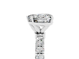 White gold Heart Cut Moissanite Solitaire Ring with Pavé Accents and Four-Prong Setting_5