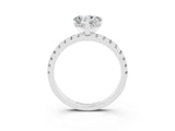 White gold Heart Cut Moissanite Solitaire Ring with Pavé Band and Four-Prong Setting_27