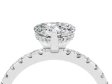 White gold Heart Cut Moissanite Solitaire Ring with Pavé Band and Four-Prong Setting_28
