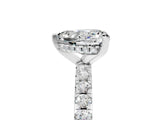 White gold Heart Cut Moissanite Solitaire Ring with Pavé Band and Four-Prong Setting_29