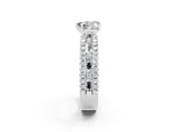 White gold Heart Cut Moissanite Solitaire Ring with Pavé and Channel Set Band_2