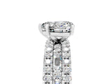 White gold Heart Cut Moissanite Solitaire Ring with Pavé and Channel Set Band_5