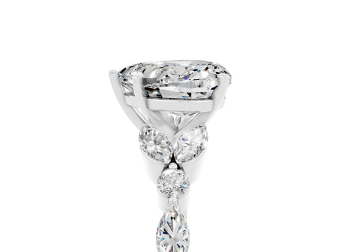 White gold Heart Cut Moissanite Solitaire Ring with Side Stones and Four-Prong Setting_17