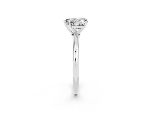 White gold Heart Cut Moissanite Solitaire Ring with Six-Prong Setting and Classic Band_14