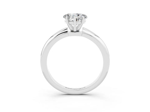 White gold Heart Cut Moissanite Solitaire Ring with Six-Prong Setting and Classic Band_3