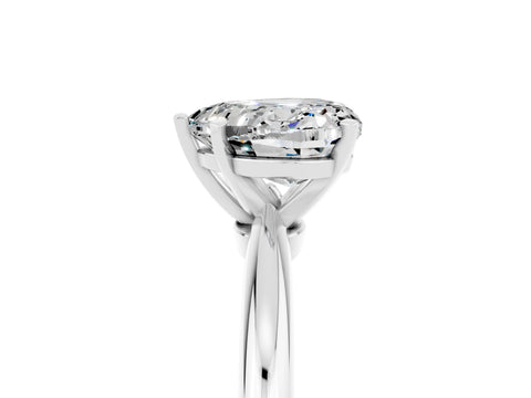 White gold Heart Cut Moissanite Solitaire Ring with Six-Prong Setting and Classic Band_5