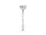 White gold Heart Cut Moissanite Solitaire Ring with Thin Band and Four-Prong Setting_2