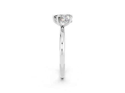 White gold Heart Cut Moissanite Solitaire Ring with Thin Band and Four-Prong Setting_2