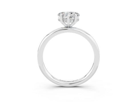 White gold Heart Cut Moissanite Solitaire Ring with Thin Band and Four-Prong Setting_3