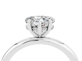 White gold Heart Cut Moissanite Solitaire Ring with Thin Band and Four-Prong Setting_4