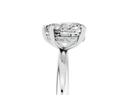 White gold Heart Cut Moissanite Solitaire Ring with Thin Band and Four-Prong Setting_5