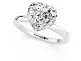 White gold Heart Cut Moissanite Solitaire Ring with Thin Band and Prong Setting_13