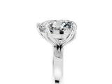 White gold Heart Cut Moissanite Solitaire Ring with Thin Band and Prong Setting_17