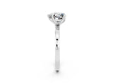 White gold Heart Cut Moissanite Solitaire Ring with Thin Band and Prong Setting_38
