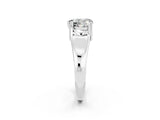 White gold Heart Cut Moissanite Solitaire Ring with Wide Band and Prong Setting_2