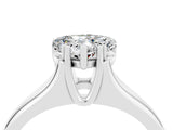 White gold Heart Cut Moissanite Solitaire Ring with Wide Band and Prong Setting_4