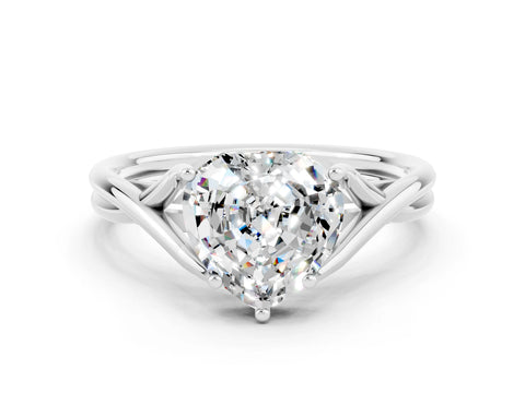 White gold Heart Cut Moissanite Solitaire Twist Band Prong Setting Ring_54