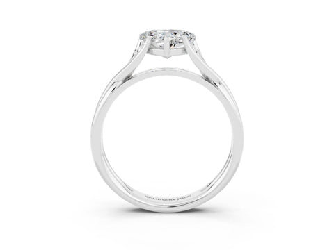 White gold Heart Cut Moissanite Solitaire Twist Band Prong Setting Ring_57