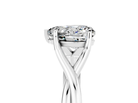 White gold Heart Cut Moissanite Solitaire Twist Band Prong Setting Ring_64