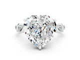White gold Heart Cut Moissanite Solitaire Twisted Band with Round  Accents and Prong Setting_12