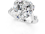 White gold Heart Cut Moissanite Solitaire Twisted Band with Round  Accents and Prong Setting_13