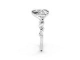 White gold Heart Cut Moissanite Solitaire Twisted Band with Round  Accents and Prong Setting_14