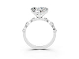 White gold Heart Cut Moissanite Solitaire Twisted Band with Round  Accents and Prong Setting_15