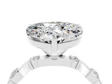White gold Heart Cut Moissanite Solitaire Twisted Band with Round  Accents and Prong Setting_16