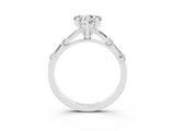 White gold Heart Cut Moissanite Solitaire with Side Baguettes and Channel Set Band_3
