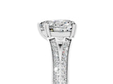White gold Heart Cut Moissanite Split Shank Engagement Ring with Pavé Band_5