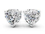White gold Heart Cut Moissanite Stud Earrings_12