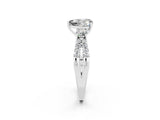 White gold Heart Cut Moissanite Three-Stone Ring with Pavé Split Shank and Four-Prong Setting_26