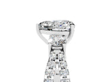 White gold Heart Cut Moissanite Three-Stone Ring with Pavé Split Shank and Four-Prong Setting_29
