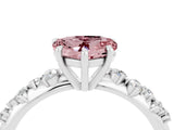 White gold Heart Cut Morganite Cluster Side Stone Solitaire Ring with Prong Setting_28