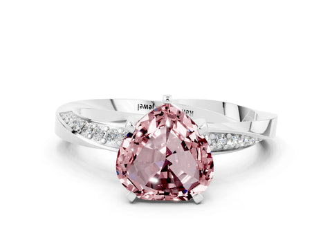 White gold Heart Cut Morganite Engagement Ring with Side Stone Accents and Four-Prong Setting_24