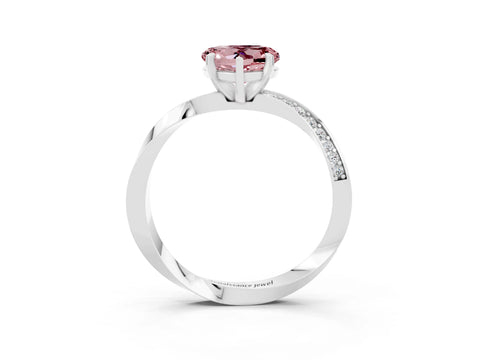 White gold Heart Cut Morganite Engagement Ring with Side Stone Accents and Four-Prong Setting_27