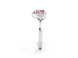 White gold Heart Cut Morganite Halo Ring with Tapered Band and Four-Prong Setting_2
