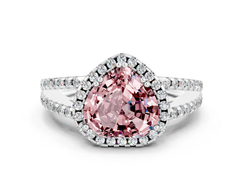 White gold Heart Cut Morganite Halo Split Shank Engagement Ring_12