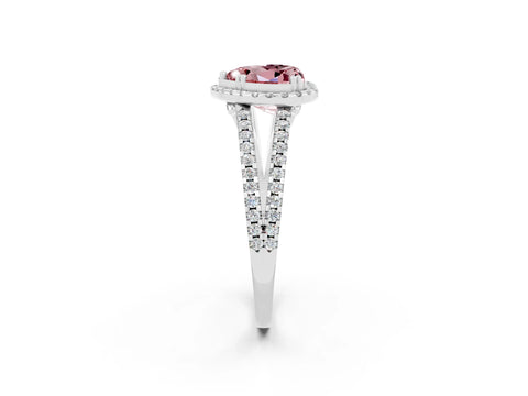 White gold Heart Cut Morganite Halo Split Shank Engagement Ring_14