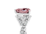 White gold Heart Cut Morganite Halo Twist Band Solitaire Prong Setting Ring_5