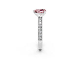 White gold Heart Cut Morganite Milgrain Pavé Engagement Ring with Four-Prong Setting_14