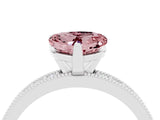 White gold Heart Cut Morganite Milgrain Pavé Engagement Ring with Four-Prong Setting_16