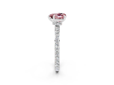 White gold Heart Cut Morganite Pavé Engagement Ring with Round  Accents and Prong Setting_26