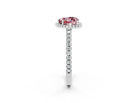 White gold Heart Cut Morganite Pavé Halo Ring with Four-Prong Setting_14
